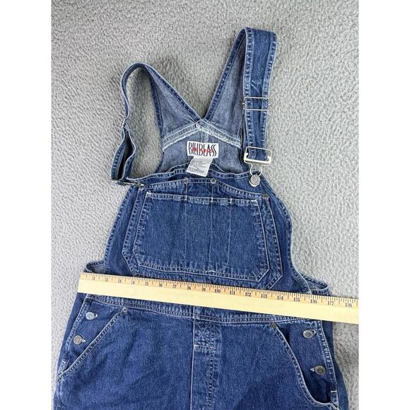 Bill Bass Vintage Denim Overall Shorts Medium Cotton Utility Pockets Shortalls - Picture 7 of 14